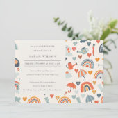 Frühjahr Regenbogen Wolken Muster Kinderdusche lad Dankeskarte (Stehend Vorderseite)