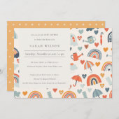 Frühjahr Regenbogen Wolken Muster Kinderdusche lad Dankeskarte (Vorne/Hinten)