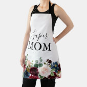 Frühjahr Rustikale Burgundy Calligraphy Super Mama Schürze (InSitu)