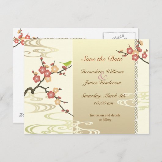 Frühjahr Save the Date Postkarte (Vorne/Hinten)