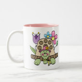 Frühjahr-Schildkröte-T-Shirts und Geschenke Zweifarbige Tasse (Links)