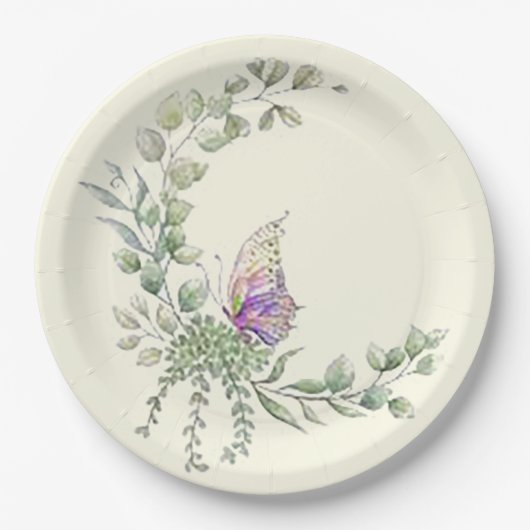 Frühjahr-Schmetterlingspopulver Pappteller (Vorderseite)