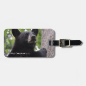 Frühjahr - Schwarzer Bär Gepäckanhänger (Vorderseite horizontal)