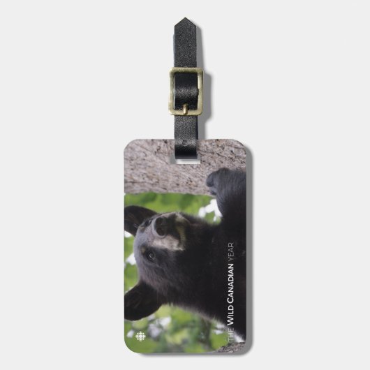 Frühjahr - Schwarzer Bär Gepäckanhänger (Vorderseite vertikal)