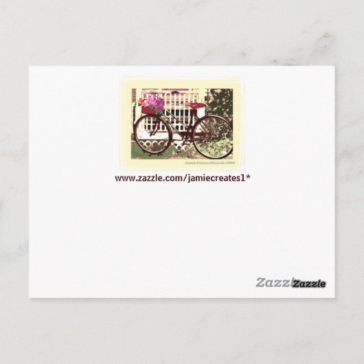 Frühjahr/Sommer Blume & Bike Postkarte (Rückseite)