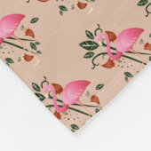 Frühjahr Sommer Blume rosa Flamingo Fleecedecke (Ecke)