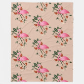 Frühjahr Sommer Blume rosa Flamingo Fleecedecke (Vorderseite)