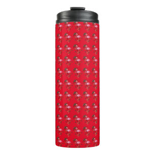 Frühjahr Sommer Blume rosa Flamingo Thermosbecher