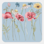 Frühjahr Sommer Blume Wiese Quadratischer Aufkleber (Vorderseite)