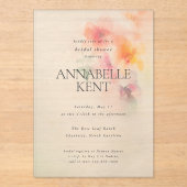 Frühjahr Sommer Elegantes Brautparty Acryleinladungen (Vorderseite)