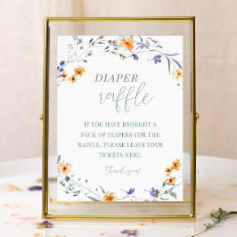 Frühjahr Sommer Floral Baby Dusche Windeln Raffle Poster