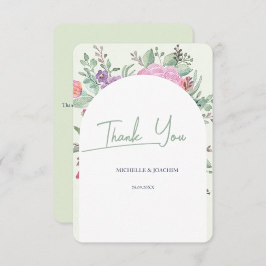 Frühjahr Sommer Floral Boho Garden Dankeskarte (Vorne/Hinten)