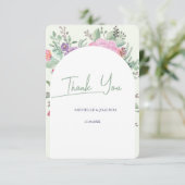 Frühjahr Sommer Floral Boho Garden Dankeskarte (Stehend Vorderseite)