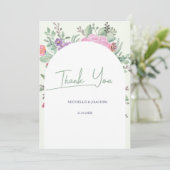 Frühjahr Sommer Floral Boho Garden Dankeskarte (Stehend Vorderseite)