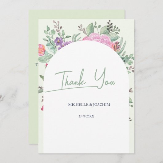 Frühjahr Sommer Floral Boho Garden Dankeskarte (Vorne/Hinten)