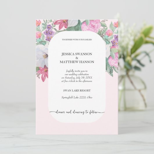 Frühjahr Sommer Floral Boho Garden Einladung (Stehend Vorderseite)