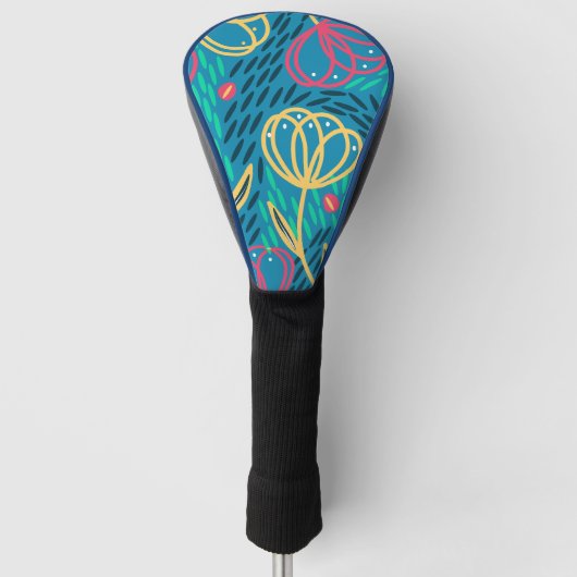 Frühjahr Sommer hell Blütenrosa Minze Blau gelb Golf Headcover (Vorderseite)