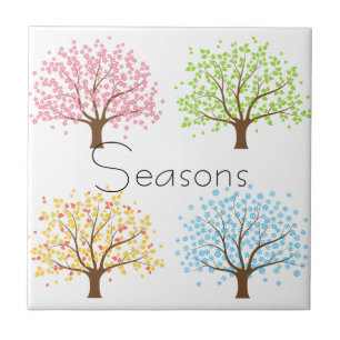 Frühjahr Sommer Herbst Winter Bäume Fliese
