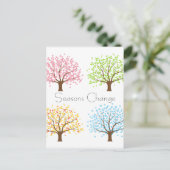 Frühjahr Sommer Herbst Winter Bäume Postkarte (Stehend Vorderseite)