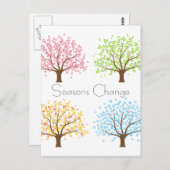 Frühjahr Sommer Herbst Winter Bäume Postkarte (Vorne/Hinten)