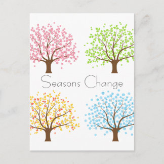Frühjahr Sommer Herbst Winter Bäume Postkarte