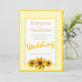 Frühjahr Sommer Lässig Gelbe Blume Einfache Hochze Einladung (Stehend Vorderseite)
