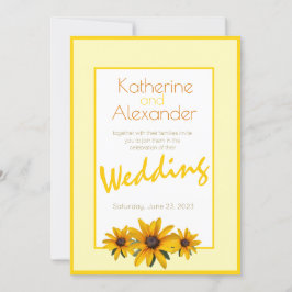 Frühjahr Sommer Lässig Gelbe Blume Einfache Hochze Einladung