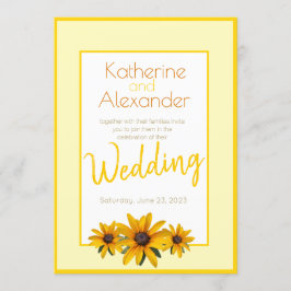 Frühjahr Sommer Lässig Gelbe Blume Einfache Hochze Einladung