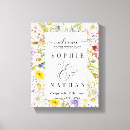 Frühjahr Sommer Wildblume Beige Boho Begrüßungszei Leinwanddruck