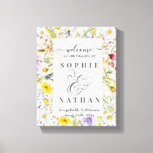 Frühjahr Sommer Wildblume Beige Boho Begrüßungszei Leinwanddruck