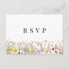 Frühjahr Sommer-Wildblume Beige Boho RSVP-Karte Begleitkarte