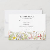 Frühjahr Sommer-Wildblume Beige Boho RSVP-Karte Einladung (Rückseite)