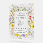 Frühjahr Sommer Wildblume Beige Boho Willkommen Acrylschild (Winkel)