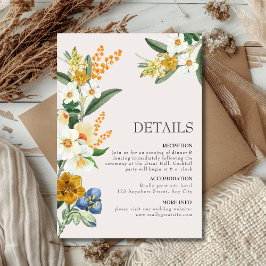 Frühjahr Sommer Wildblume Boho Garden Hochzeit Begleitkarte