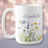 Frühjahr Sommer-Wildblumen Skriptname Tasse