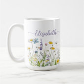 Frühjahr Sommer-Wildblumen Skriptname Tasse (Links)