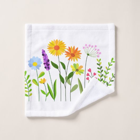 Frühjahr Sommerwilde Blume Badhandtuch Set (Waschlappen)