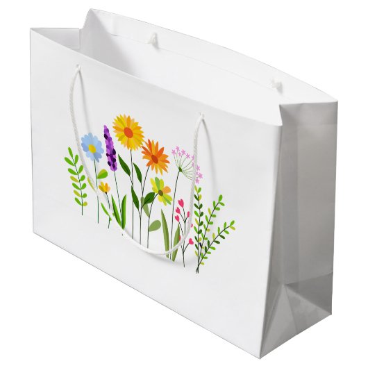 Frühjahr Sommerwilde Blume Große Geschenktüte (Rückseite Schrägansicht)