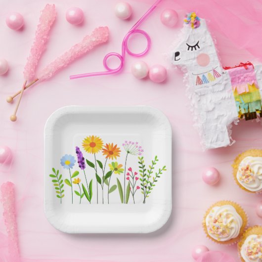 Frühjahr Sommerwilde Blume Pappteller (Party)