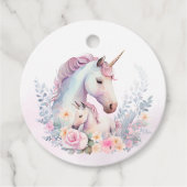 Frühjahr Unicorn Wasserfarbe Kinderdusche Geschenkanhänger (Vorderseite)