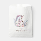 Frühjahr Unicorn Wasserfarbe Kinderdusche Geschenktütchen (Vorderseite)