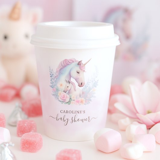Frühjahr Unicorn Wasserfarbe Kinderdusche Pappbecher