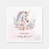 Frühjahr Unicorn Wasserfarbe Kinderdusche Serviette (Vorderseite)