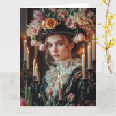 Frühjahr Viktorianisch Goth 2025 Design 1 Karte (Gelbe Blume)