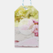 Frühjahr Vintage Blume Liebhaber Hochzeit Geschenkanhänger (Rückseite)