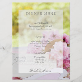 Frühjahr Vintage Blume Liebhaber Hochzeitsmenü Menükarte