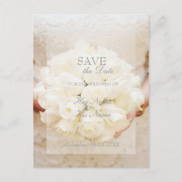 Frühjahr Vintage Blume Liebhaber SAVE THE DATE Ankündigungspostkarte