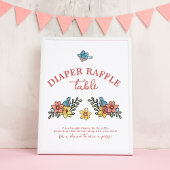 Frühjahr Vögel Babydusche Windeln Raffeltisch Schi Poster