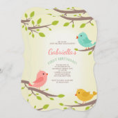 Frühjahr Vögel Einladung (Vorne/Hinten)