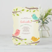 Frühjahr Vögel Einladung (Stehend Vorderseite)